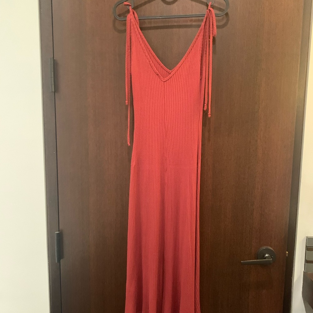 Reformation Knit Midi Dress with Shoulder Ties